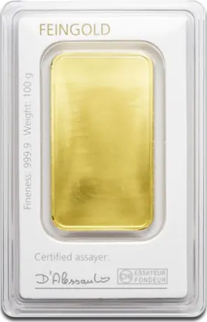 Lingot d'or de 100 g | Degussa