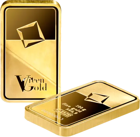 Lingot d'or de 100 g | Valcambi | Or vert
