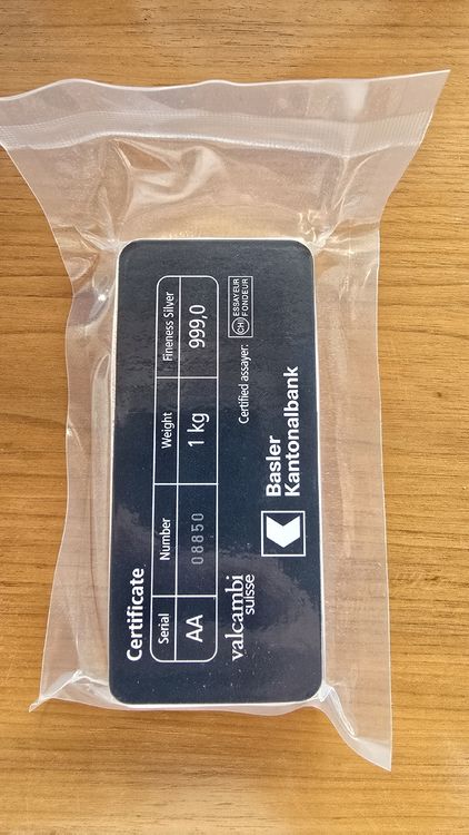Lingot d'argent de 1 kg