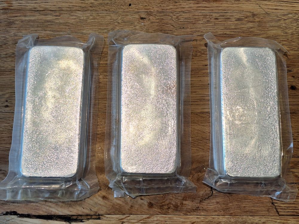 Lingots d'argent 3 x 1 kg de la Banque Cantonale