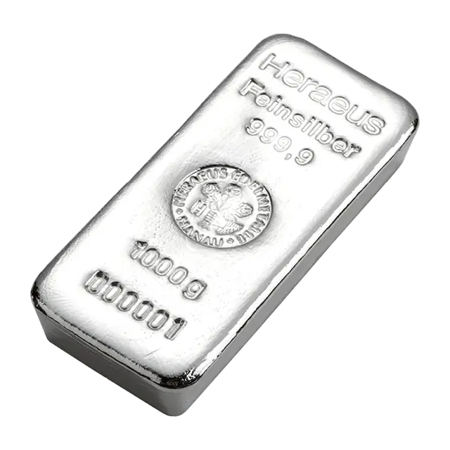 1 kg Lingot d'Argent - Heraeus