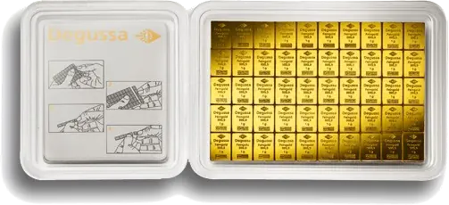 50 barres CombiBar de 1 g | Or | Degussa
