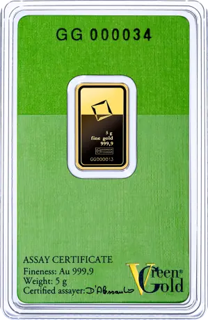 Lingot d'or de 5 g | Valcambi | Or vert