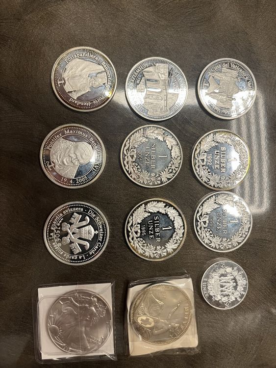 Assortiment de pièces et lingots d'argent, excellent état !