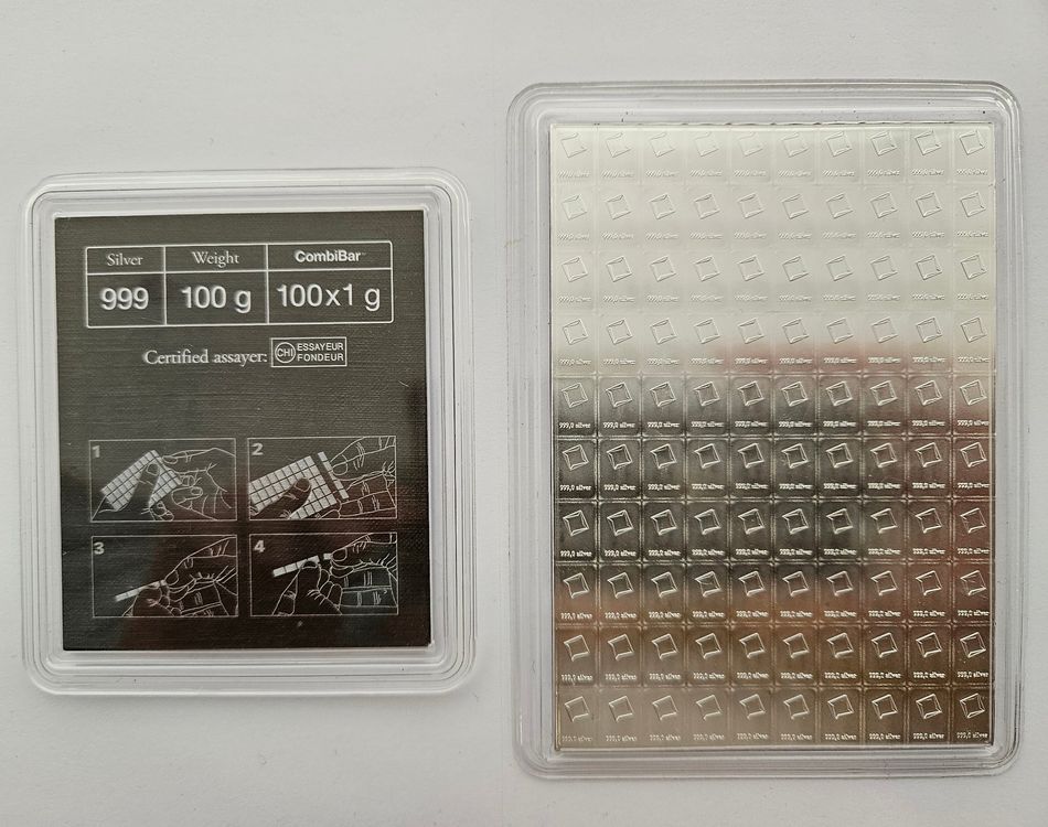 Valcambi CombiBar Argent 100 g (100 x 1 g)