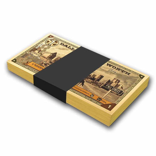 1 billet d'or Goldback 24 carats de Dallas Fort Worth, Texas (paquet de 100)