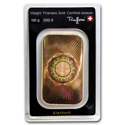 Lingot d'or de 100 grammes - Modèle Argor-Heraeus KineBar (en test)
