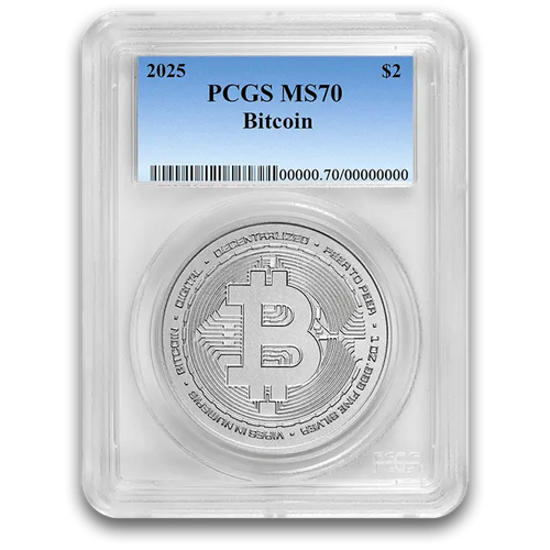 1 once Pièce d’Argent - MS-70 PCGS - 2025 Bitcoin