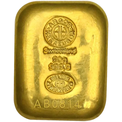 50 grammes Lingot d'Or - Argor-Heraeus