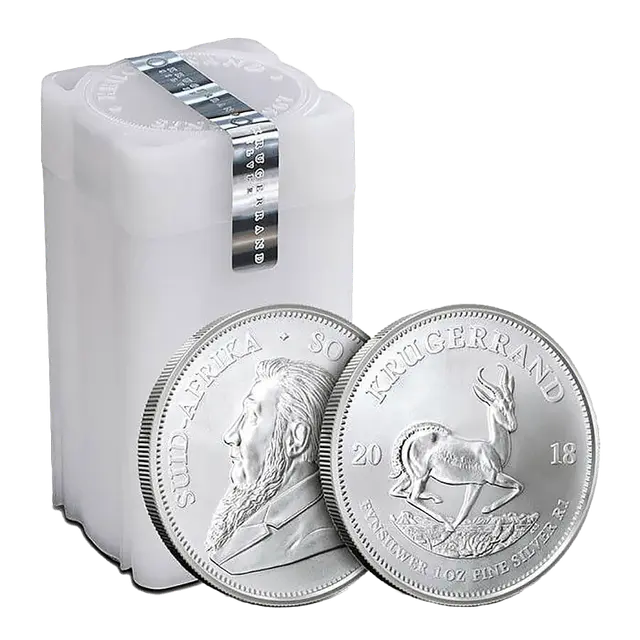 Tube 25 Pièces d'Argent Krugerrand (Années Mixtes)
