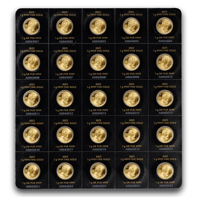 25x1 gramme Maplegram pièce d'or - Maple Leaf (Années Mixtes)