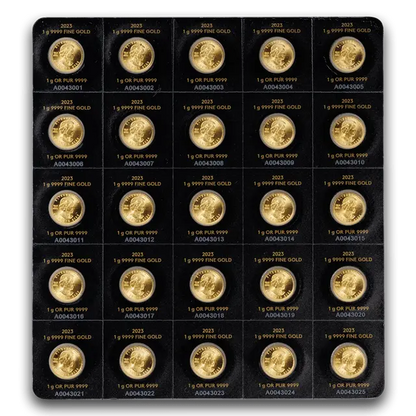 25x1 gramme Maplegram pièce d'or - Maple Leaf (Années Mixtes)