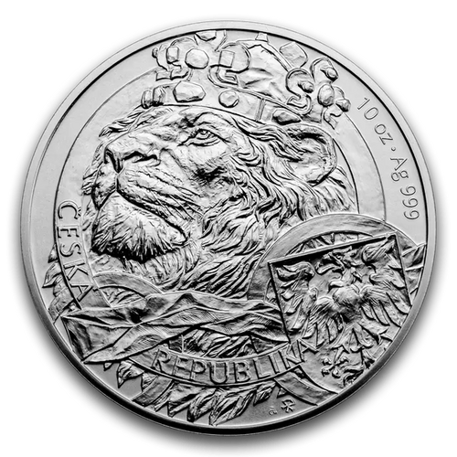 10 onces Pièce d'Argent - Lion Tchèque 2025