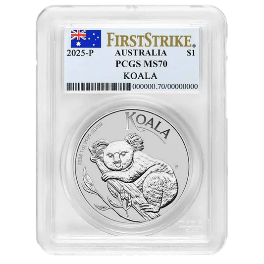 1 once Pièce d'Argent - MS-70 PCGS - Australia Koala 2025