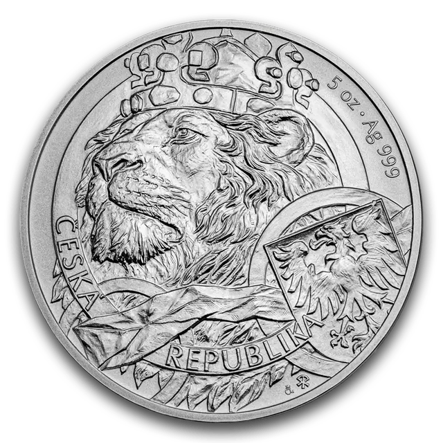 5 onces Pièce d'Argent - Lion Tchèque 2025
