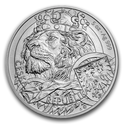 5 onces Pièce d'Argent - Lion Tchèque 2025