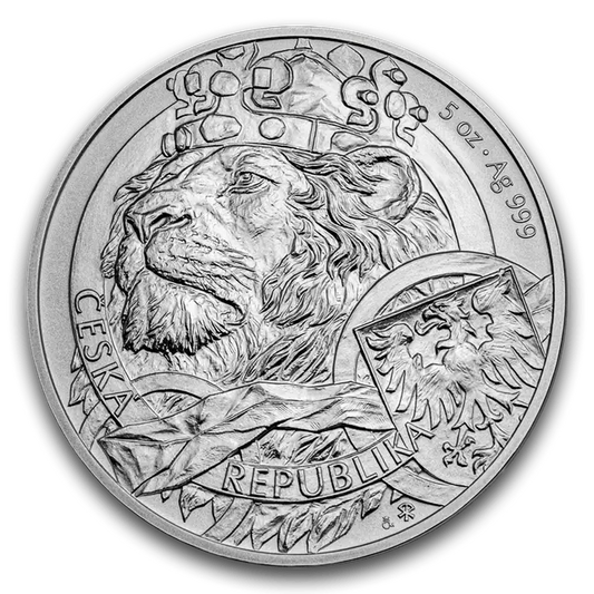 5 onces Pièce d'Argent - Lion Tchèque 2025