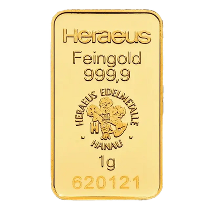 1 gramme Lingotin d'Or - Heraeus