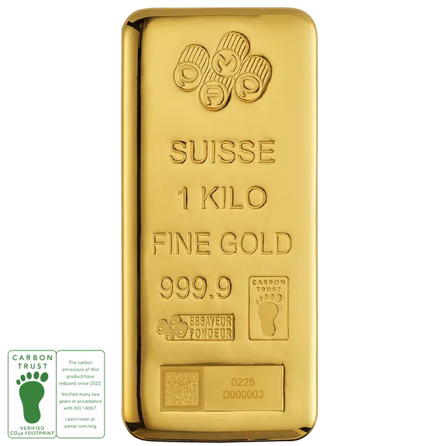 1 kilogramme Lingot d'Or - CO2 Mesuré - PAMP Suisse - 2025 Design