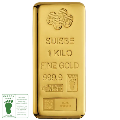 1 kilogramme Lingot d'Or - CO2 Mesuré - PAMP Suisse - 2025 Design
