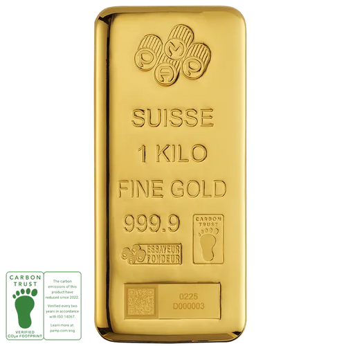 1 kilogramme Lingot d'Or - CO2 Mesuré - PAMP Suisse - 2025 Design