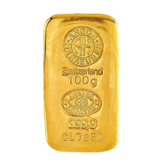 100 grammes Lingot d'Or - Argor-Heraeus