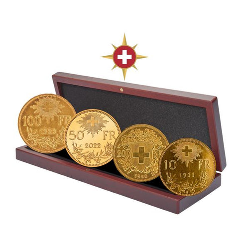 Coffret exclusif Goldvreneli 4 pièces (10, 20, 50 + 100 Fr.)