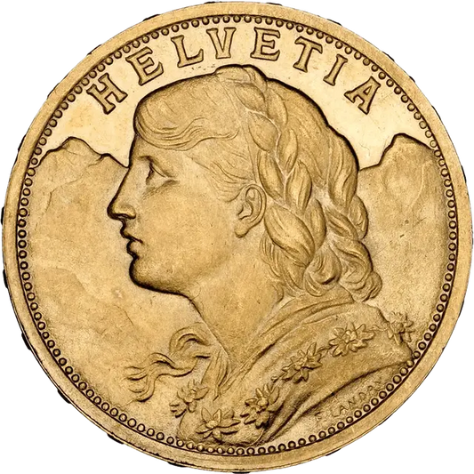 20 Francs Suisse Pièce d'Or - Vreneli Helvetia - Années Mixtes