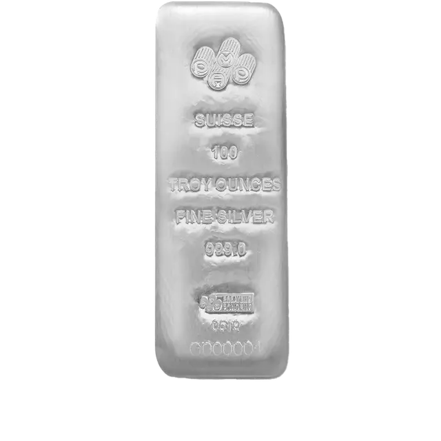 100 onces Lingot d'Argent - PAMP Suisse