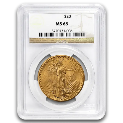 20 Dollars US Pièce d'Or - MS-63 NGC - St. Gaudens Double Eagle Années Mixtes