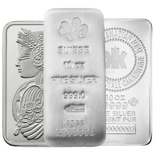 10 onces Lingot d'Argent - Sélection aléatoire